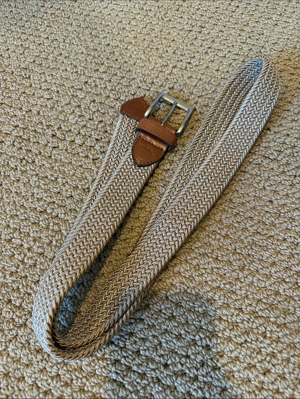 Tommy Bahama Woven Stretch Belt in Tan and Brown
